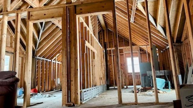 view of unfinished attic