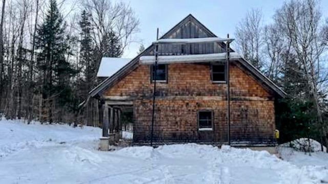 view of snow covered exterior