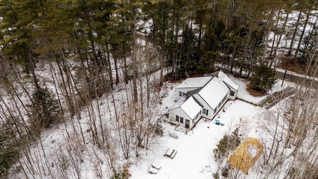 view of snowy aerial view