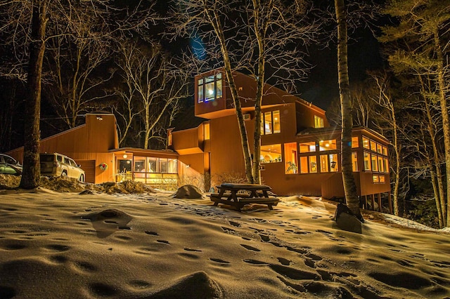 exterior space with a sunroom