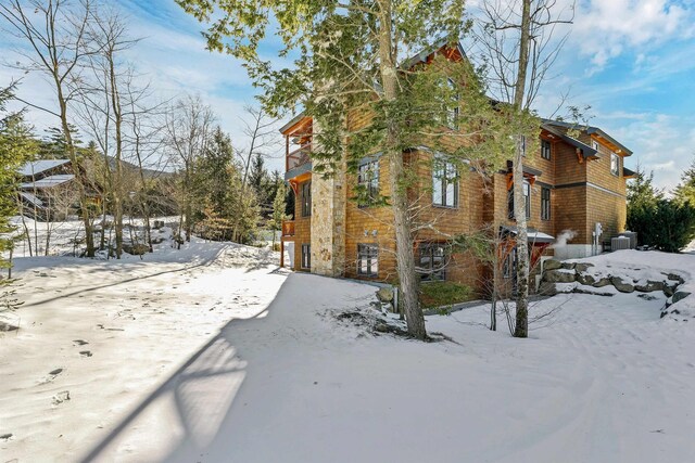 view of snow covered exterior