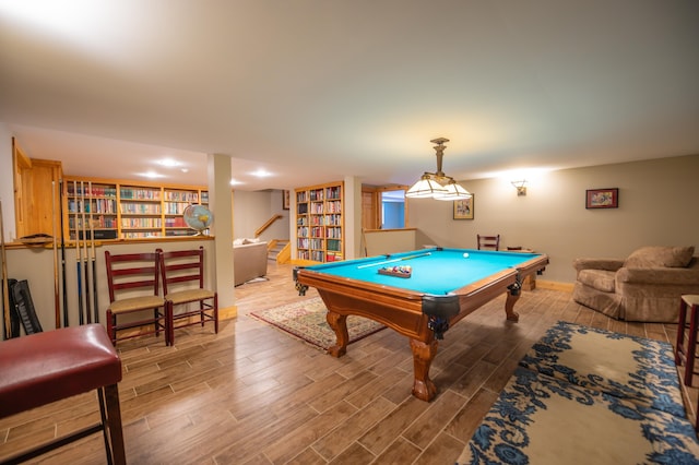 game room with billiards