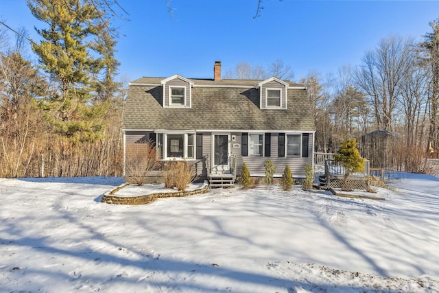 view of new england style home