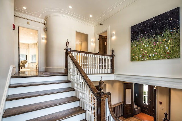 stairway with ornamental molding