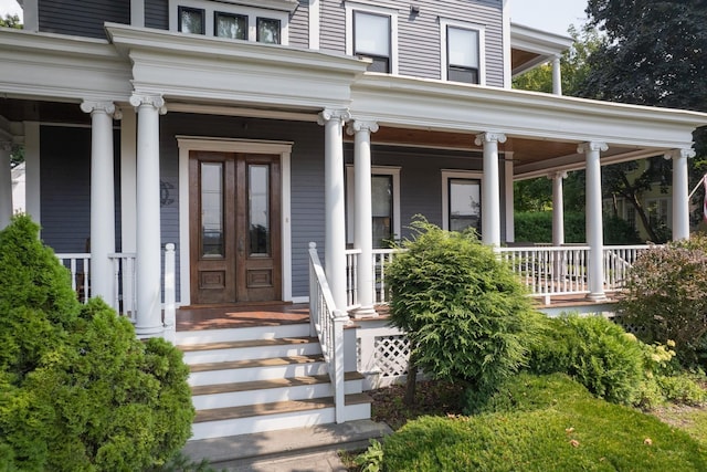 property entrance with a porch