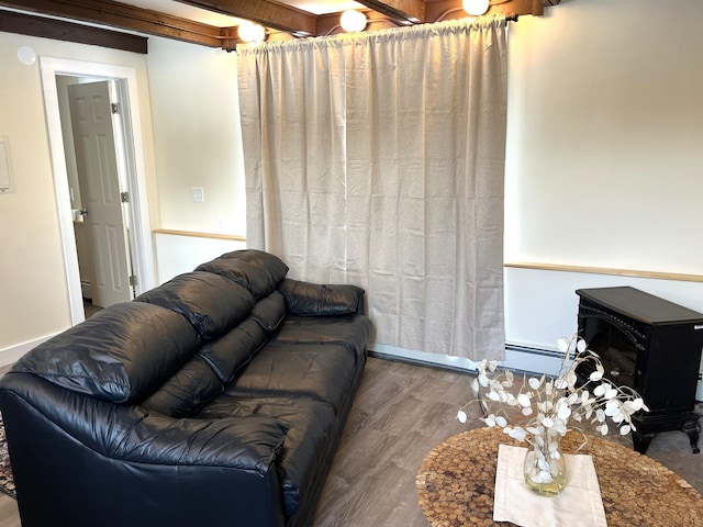 living room featuring wood-type flooring