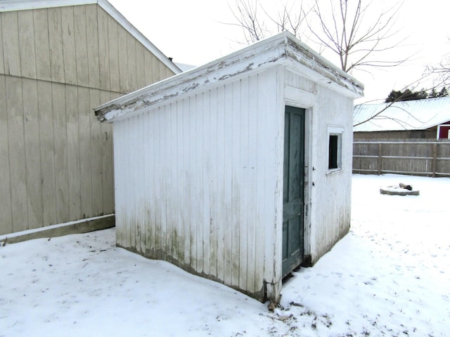 view of snow covered structure