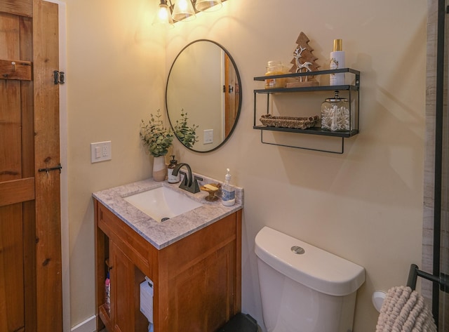 bathroom with toilet and vanity