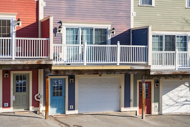 property entrance with a garage