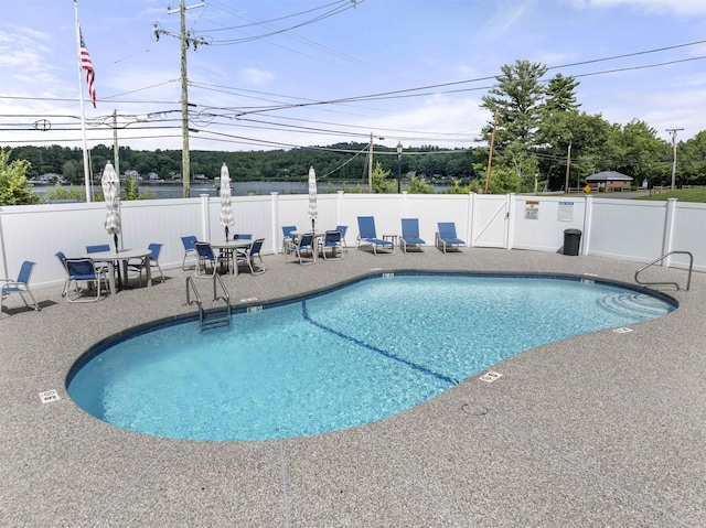 view of pool featuring a patio