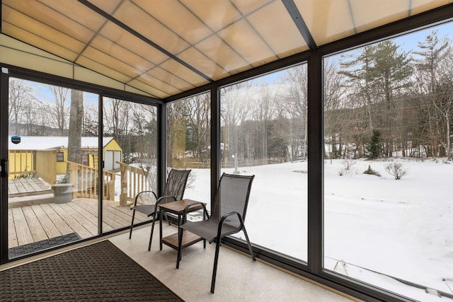 view of unfurnished sunroom