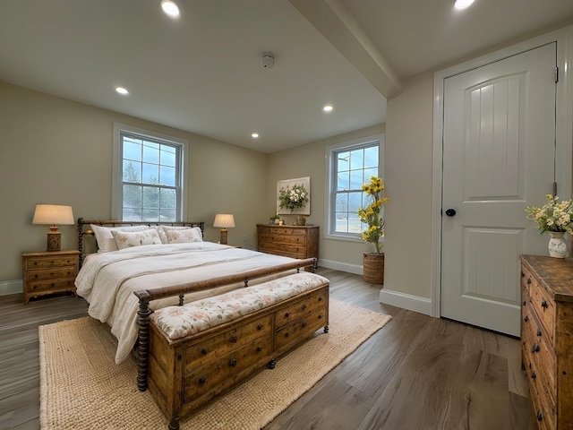 bedroom featuring wood-type flooring