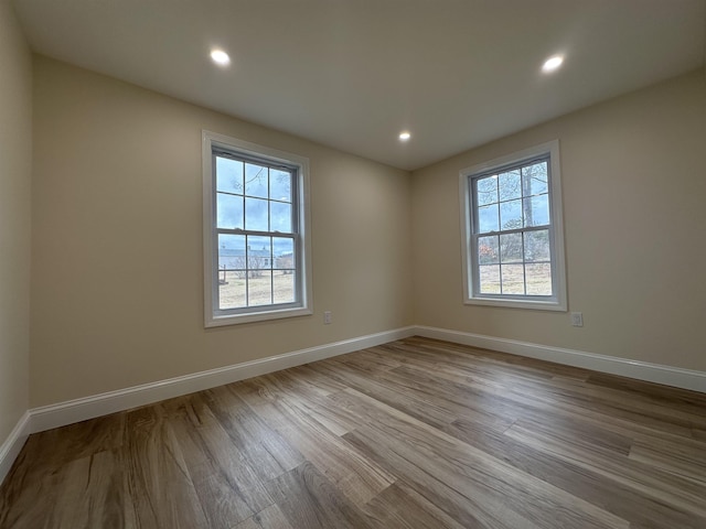 empty room featuring light hardwood / wood-style floors