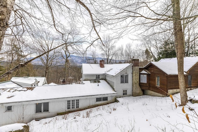 view of snow covered property