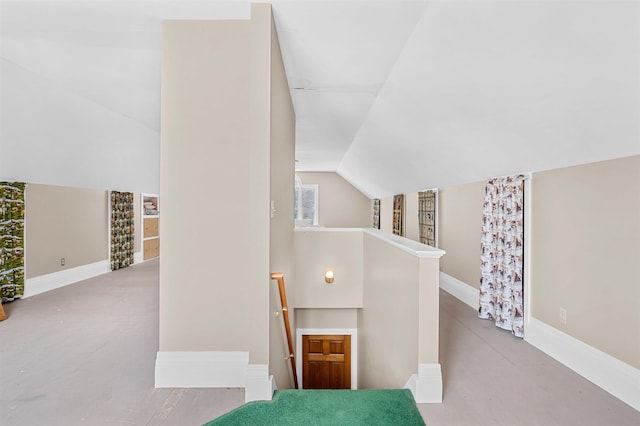 interior space with vaulted ceiling