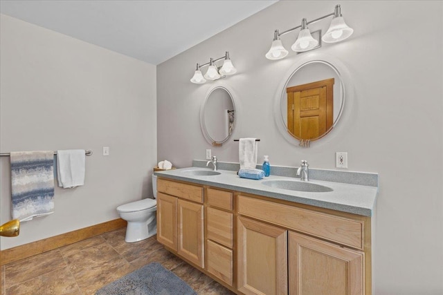 bathroom with toilet and vanity