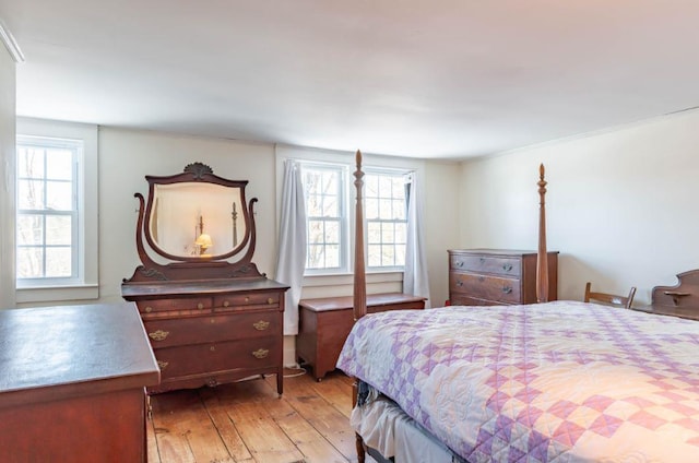 bedroom featuring light hardwood / wood-style flooring