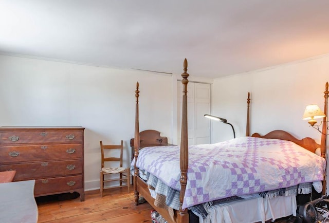 bedroom featuring light wood-type flooring