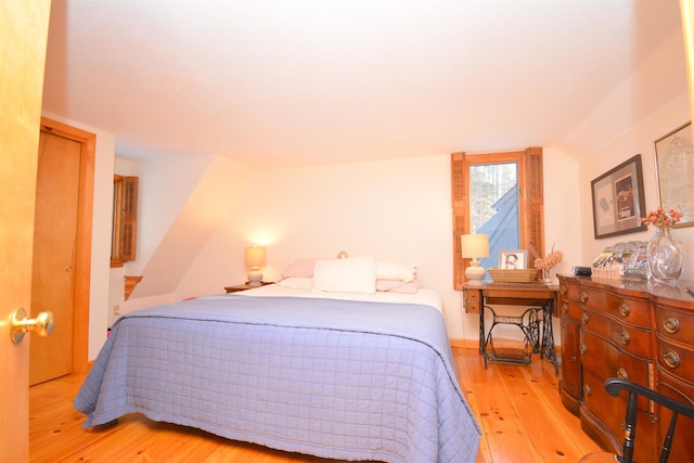 bedroom featuring light hardwood / wood-style flooring