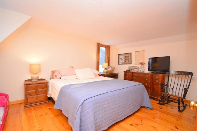 bedroom featuring light hardwood / wood-style flooring