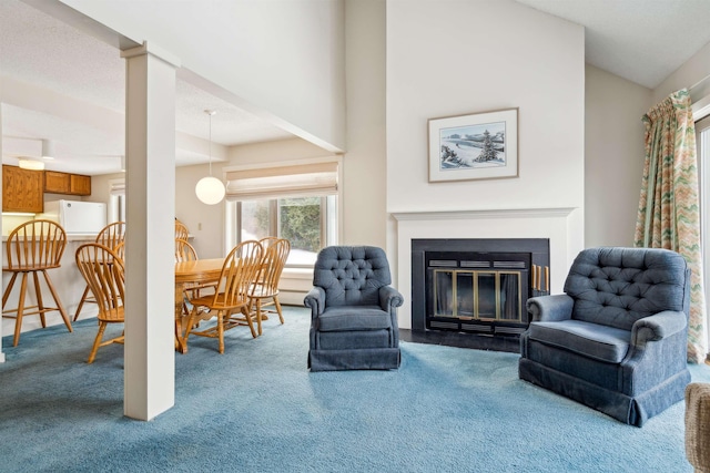 living room featuring carpet floors