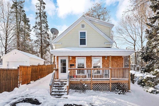 view of front of home with covered porch