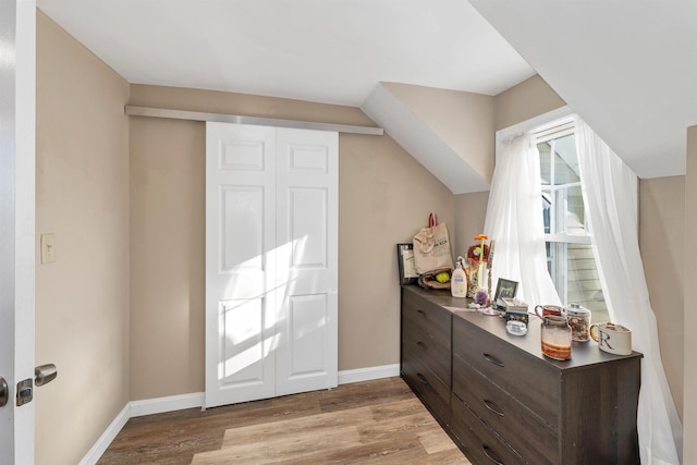 interior space with light hardwood / wood-style flooring