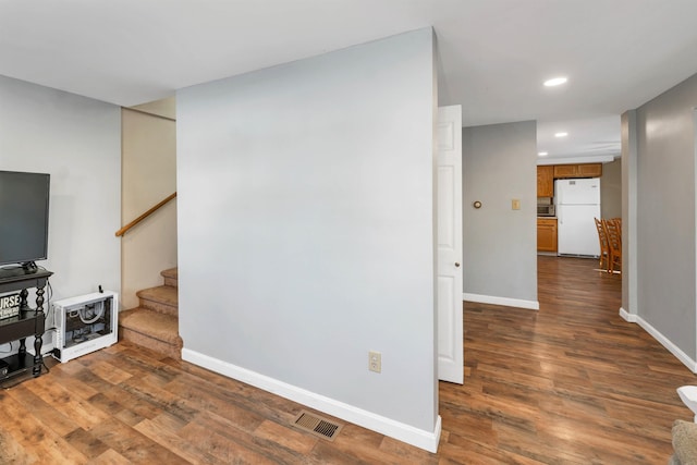 living room featuring dark hardwood / wood-style flooring