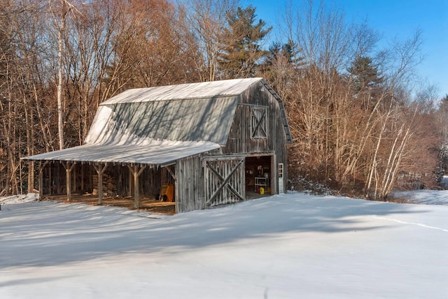 view of snow covered structure