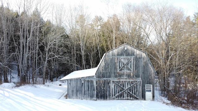 view of snow covered structure