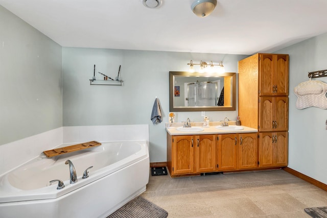 bathroom featuring a bathtub and vanity