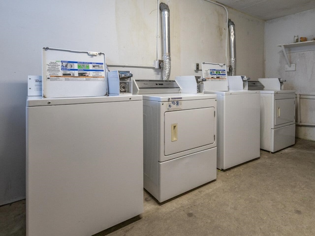 washroom featuring washer and dryer