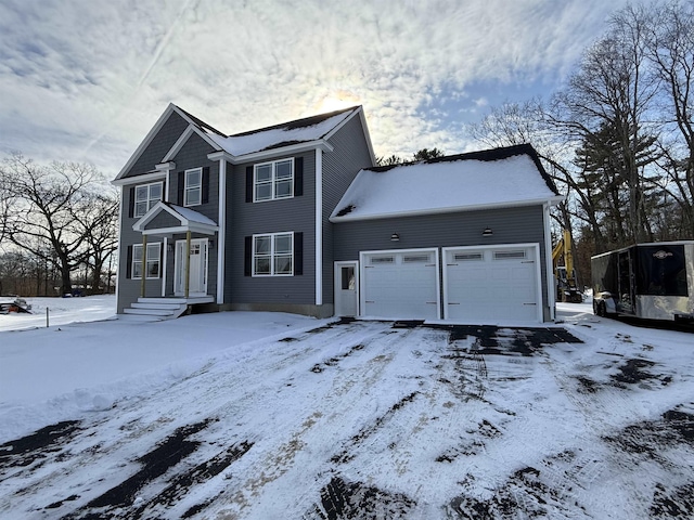 view of front of property featuring a garage