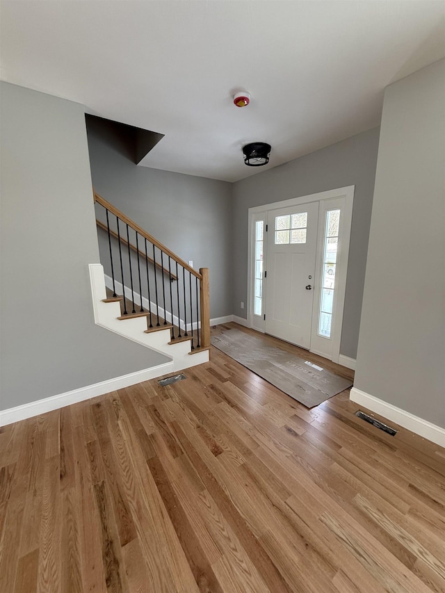 foyer entrance featuring light hardwood / wood-style floors