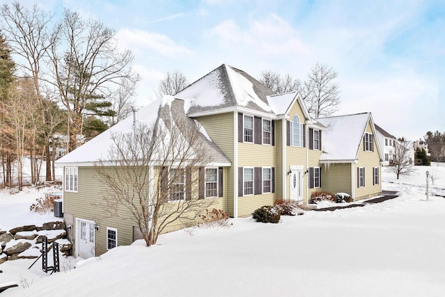 view of snow covered exterior