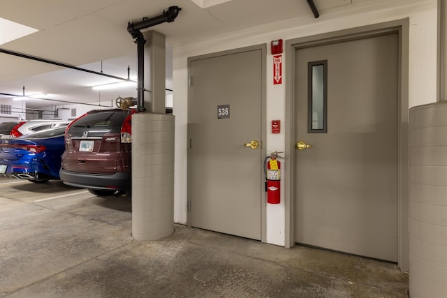 view of garage