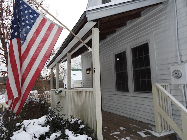 view of snowy exterior