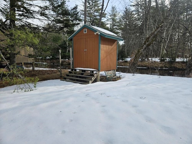 view of snow covered structure