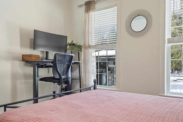 bedroom featuring multiple windows