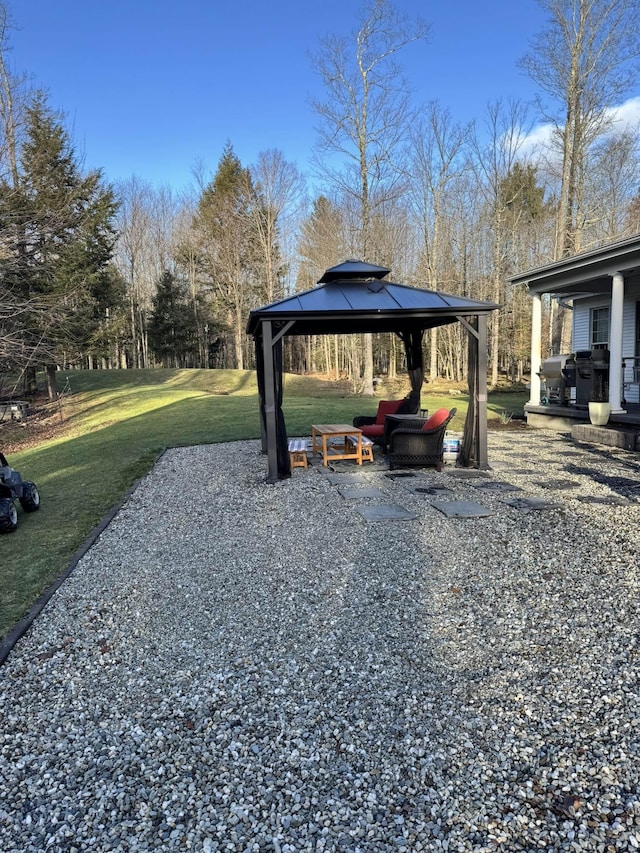 view of yard featuring a gazebo