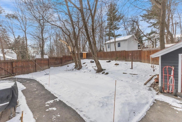 view of snowy yard