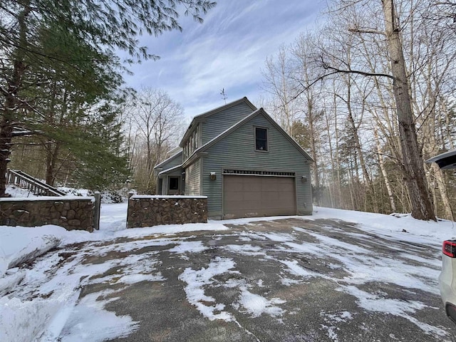 view of snow covered exterior