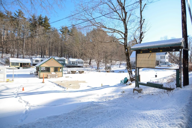 view of snowy yard