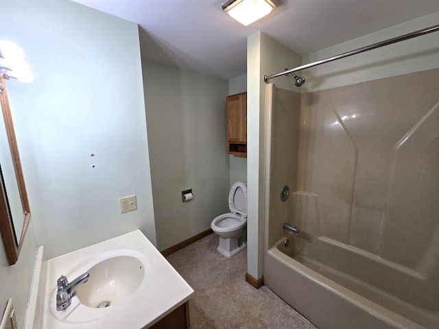 full bathroom with vanity, toilet, and tub / shower combination