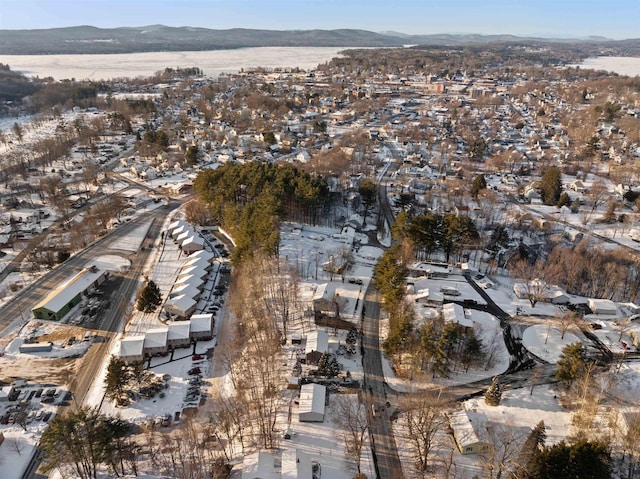 aerial view with a mountain view