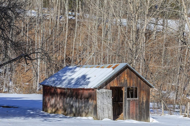 view of snow covered structure