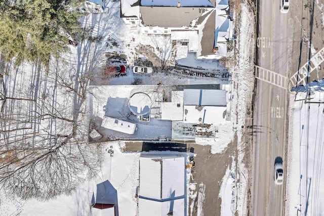 view of snowy aerial view