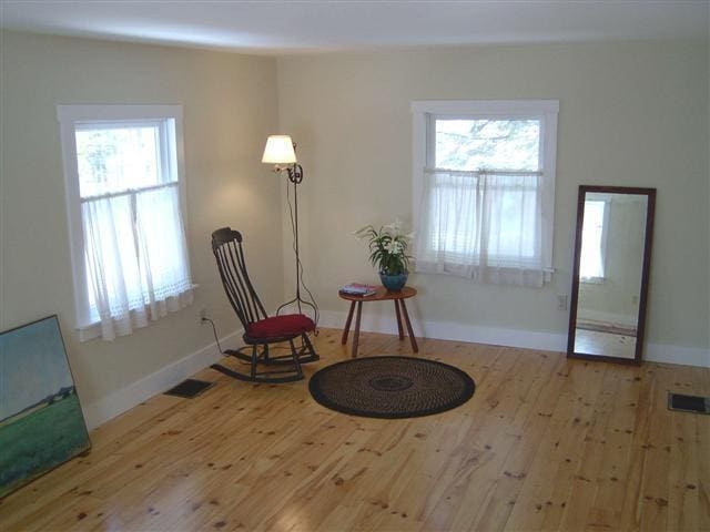 living area featuring light wood-type flooring