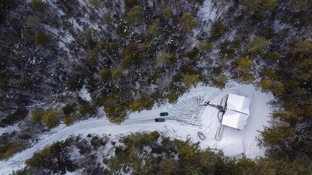 view of snowy aerial view