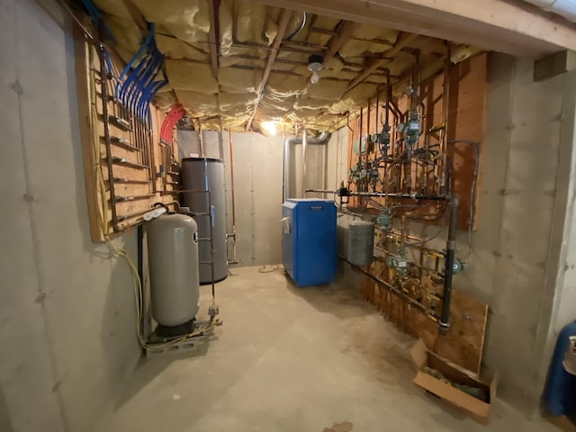 utility room with water heater